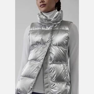 Athleta Silver Puffer Vest.  XXS.  Like new! Only worn a few times!
